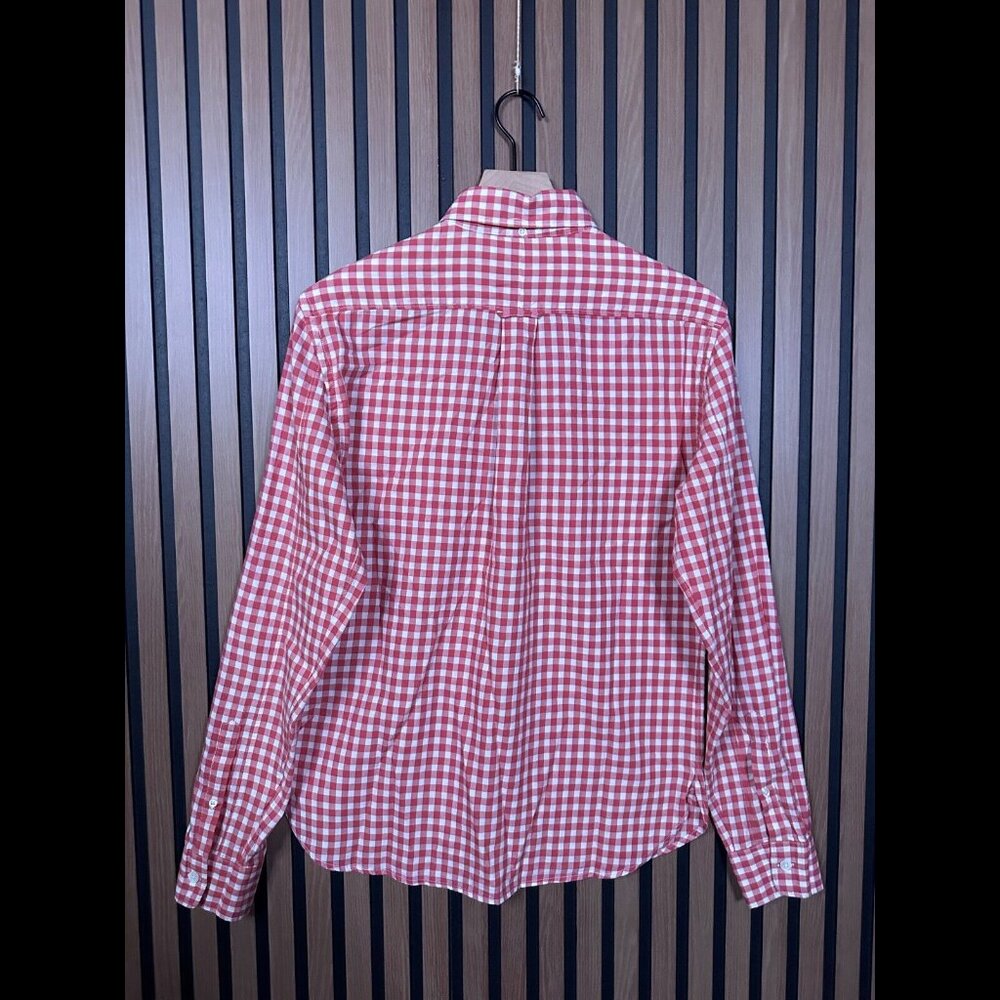 Todd Snyder Shirt Small Mens Red Long Sleeve Collared Plaid Gingham Oxford - Picture 2 of 7